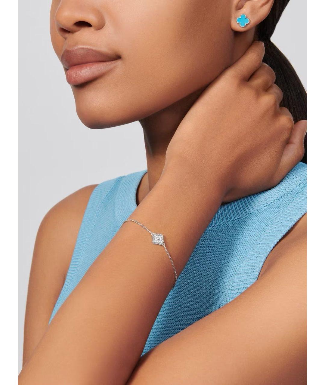 VAN CLEEF & ARPELS Бирюзовые серьги из белого золота, фото 3