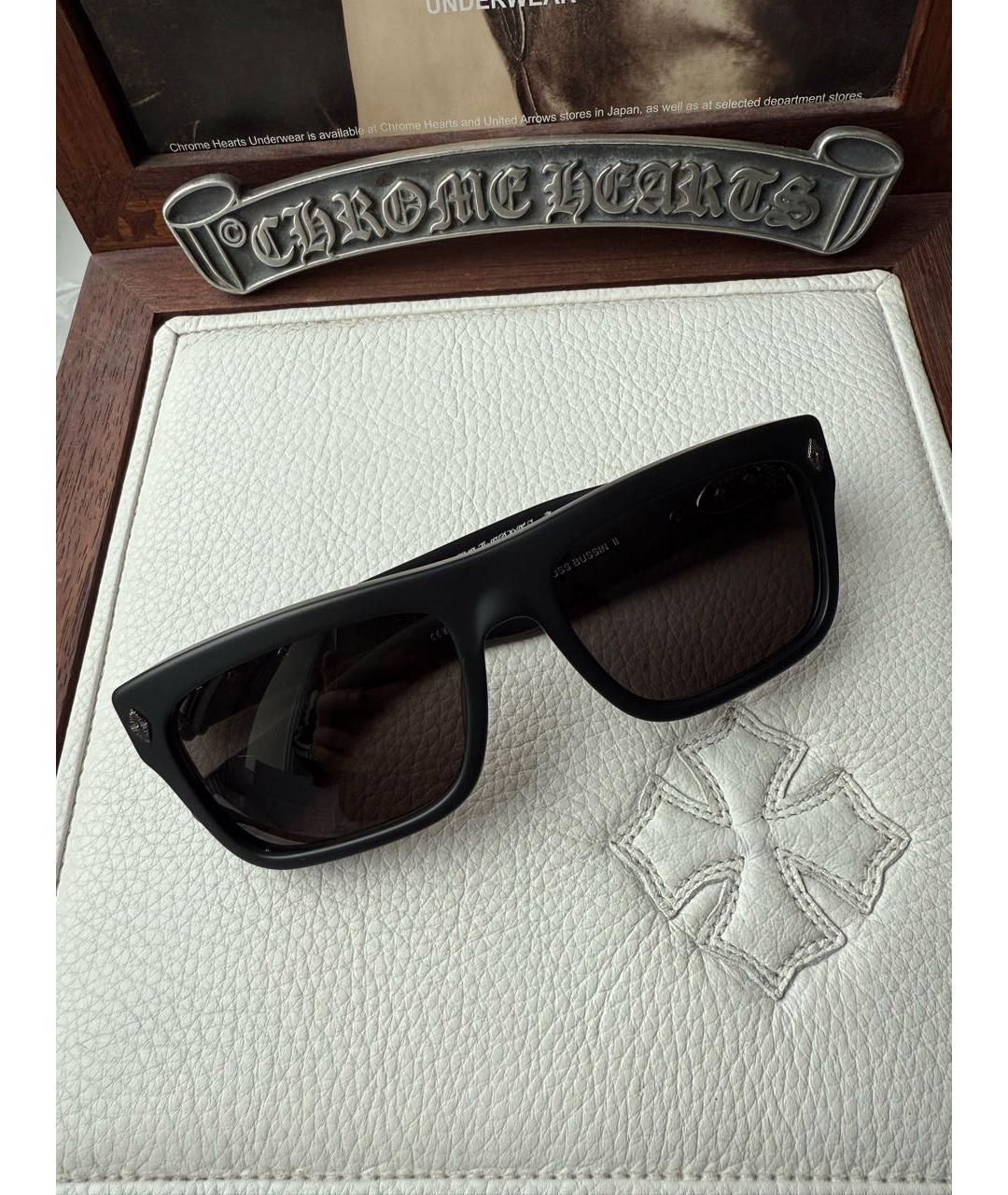 CHROME HEARTS Черные пластиковые солнцезащитные очки, фото 9