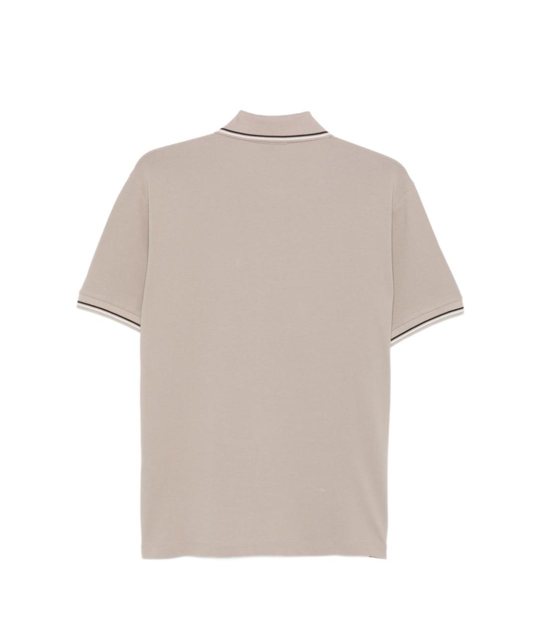 EMPORIO ARMANI Серое хлопковое поло с коротким рукавом, фото 2