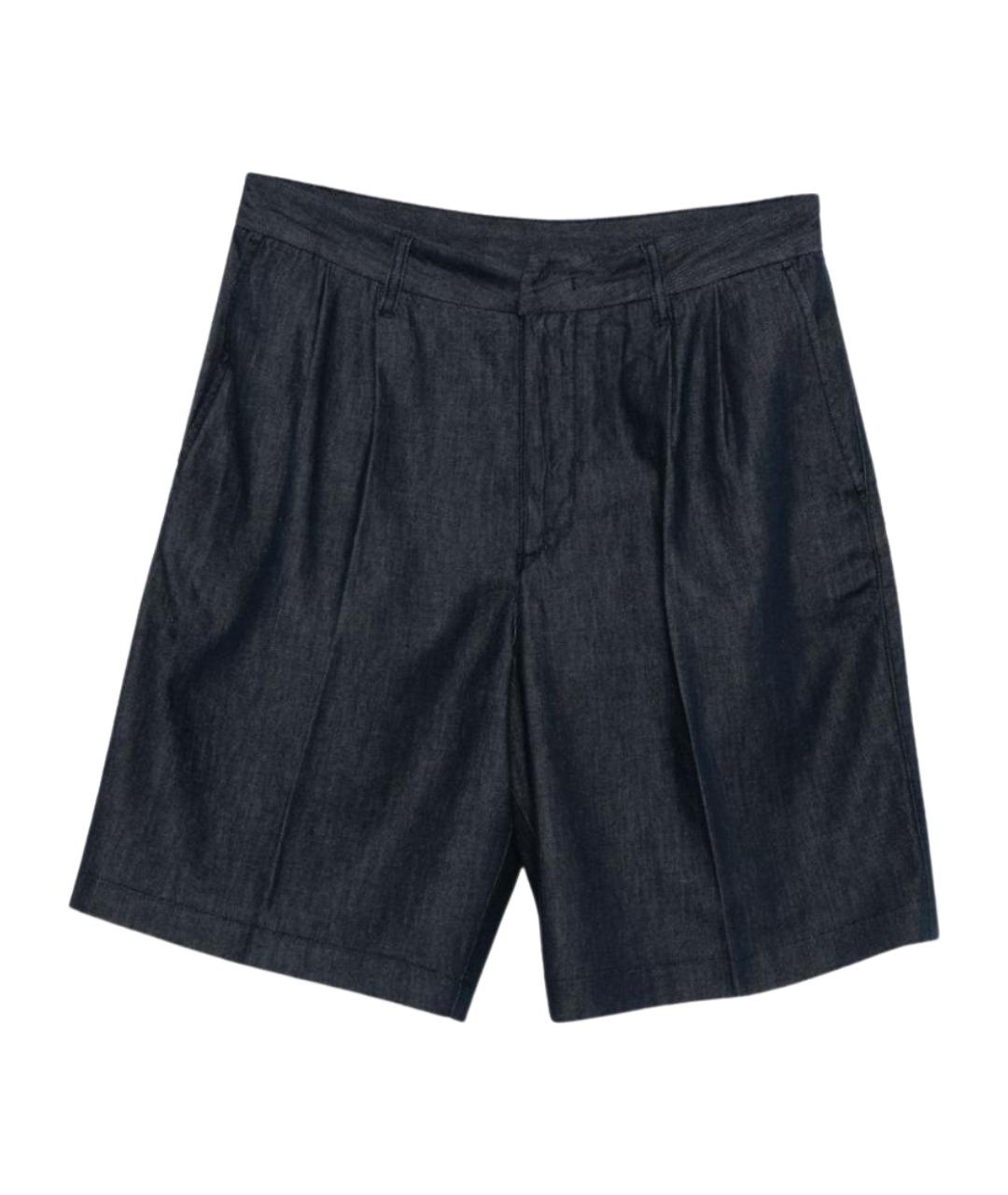 EMPORIO ARMANI Темно-синие хлопковые шорты, фото 1