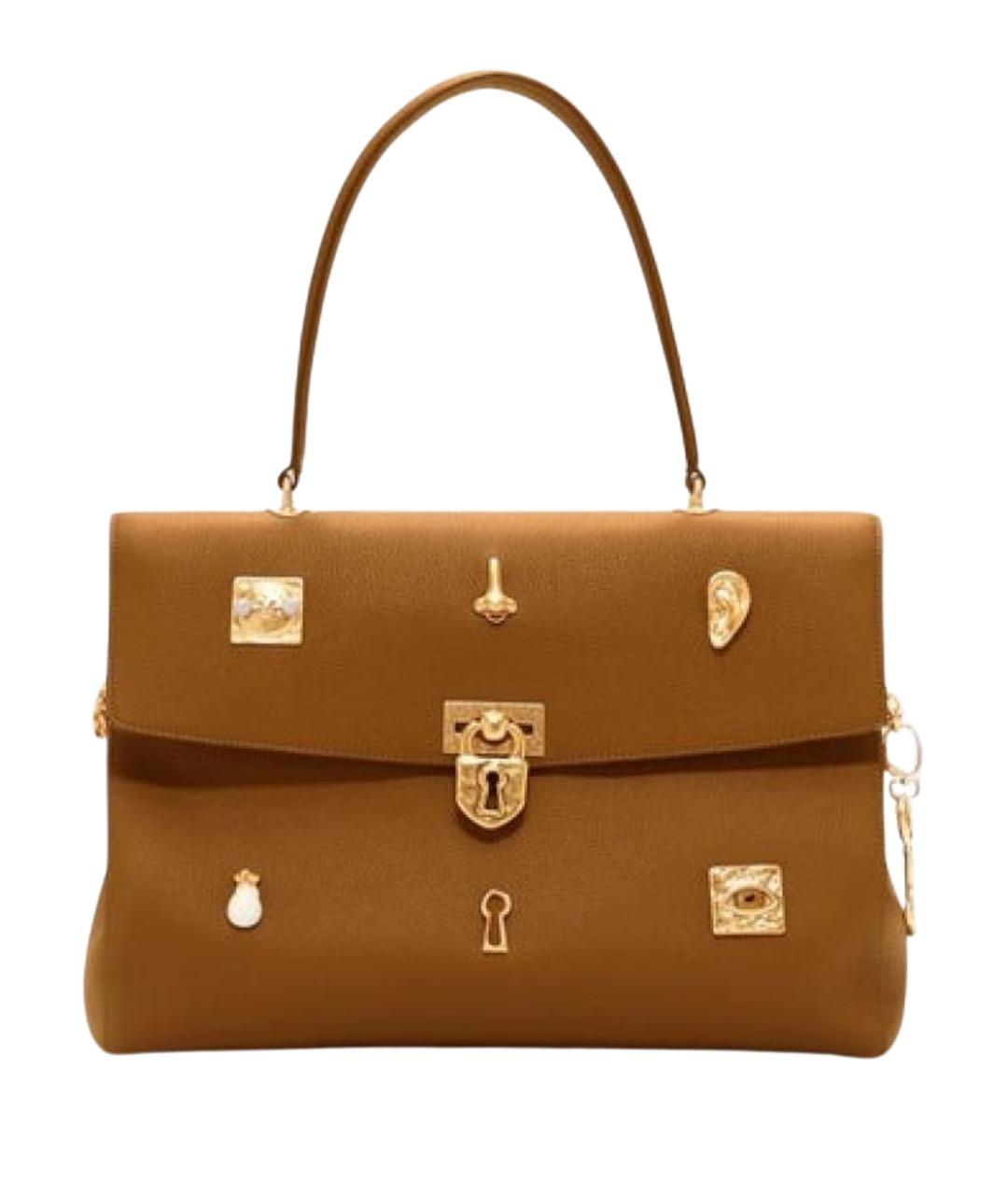 SCHIAPARELLI Коричневая кожаная сумка через плечо, фото 1