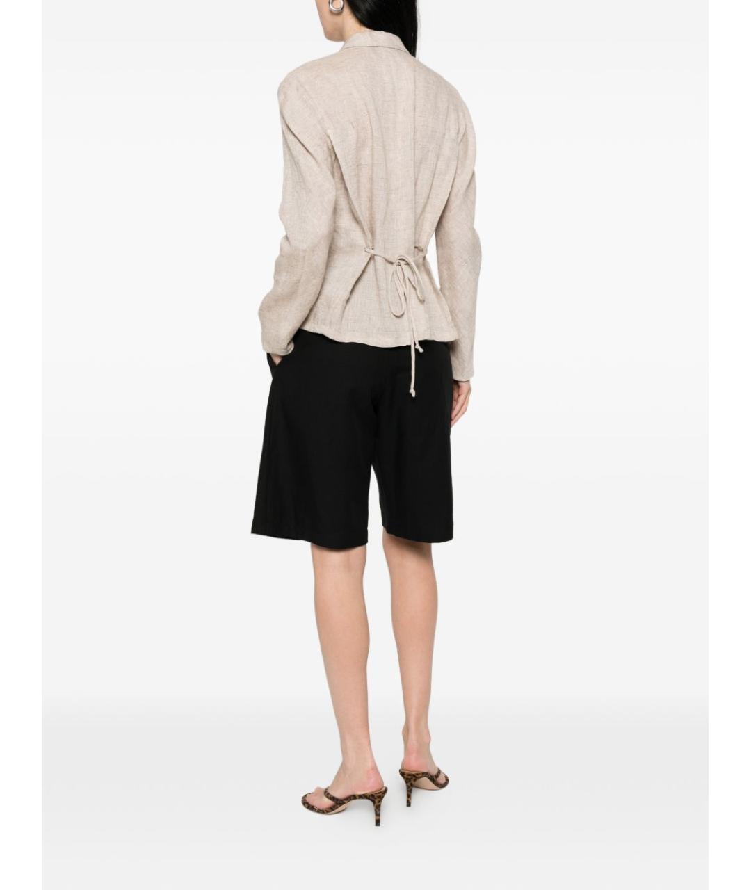 EMPORIO ARMANI Бежевый вискозный жакет/пиджак, фото 3