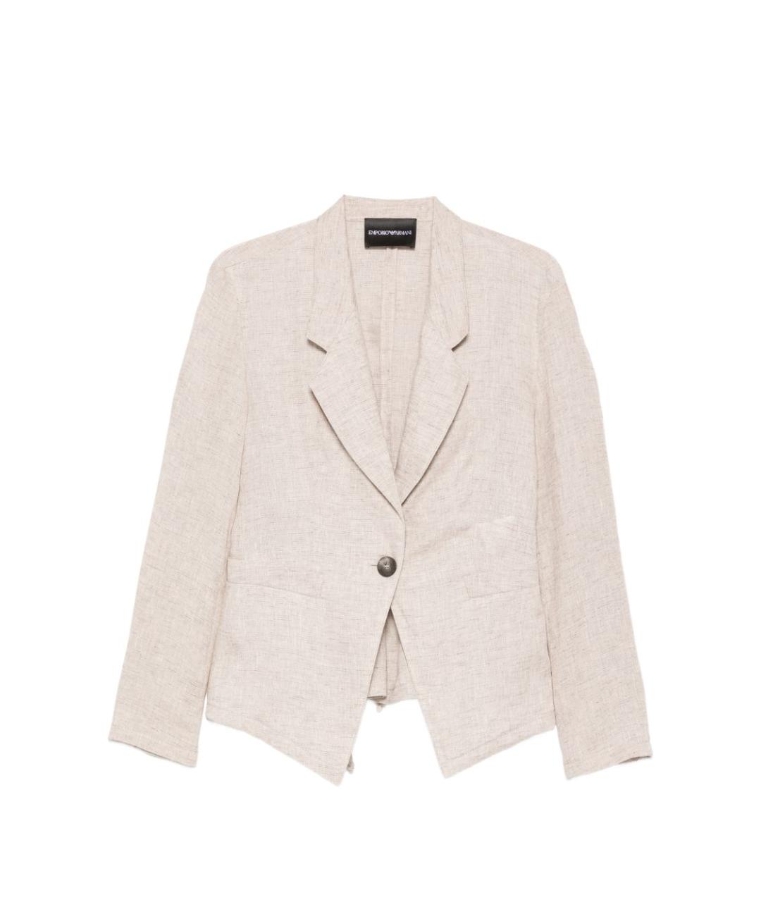 EMPORIO ARMANI Бежевый вискозный жакет/пиджак, фото 1