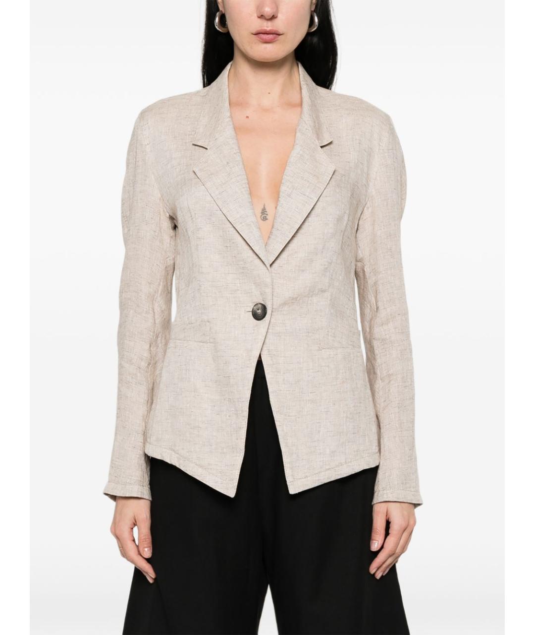 EMPORIO ARMANI Бежевый вискозный жакет/пиджак, фото 5