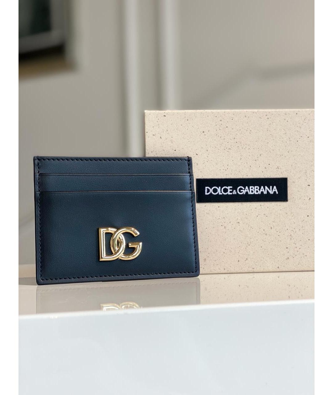 DOLCE&GABBANA Черный кожаный кошелек, фото 2