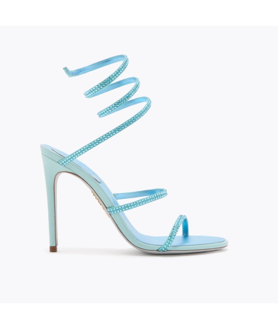 RENE CAOVILLA Бирюзовые босоножки, фото 5