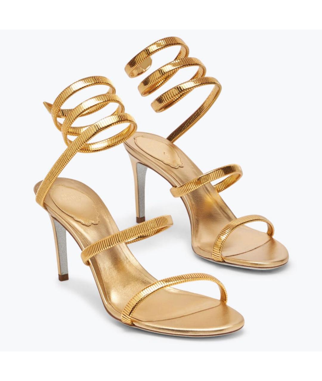 RENE CAOVILLA Золотые босоножки, фото 2