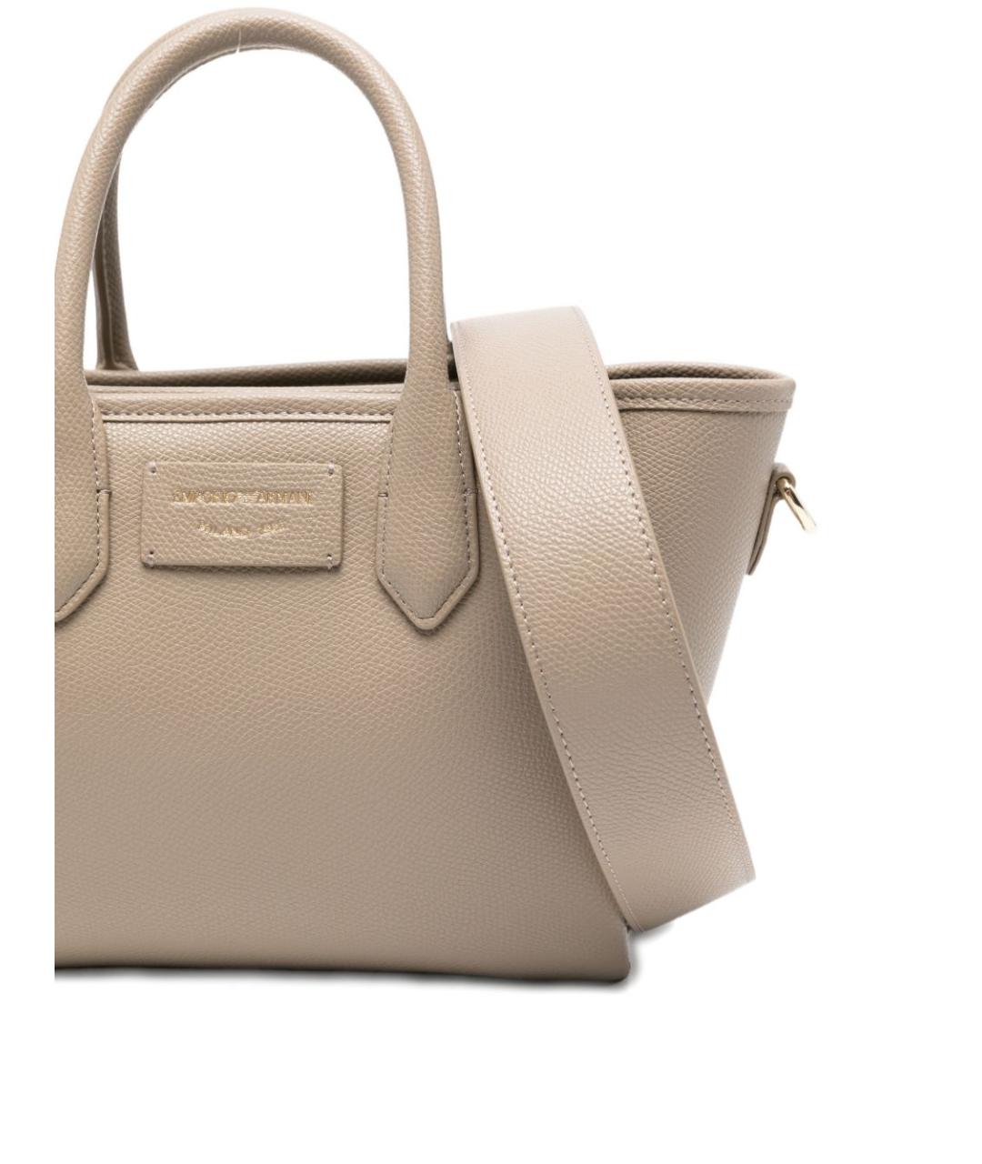 EMPORIO ARMANI Серая сумка тоут из искусственной кожи, фото 5