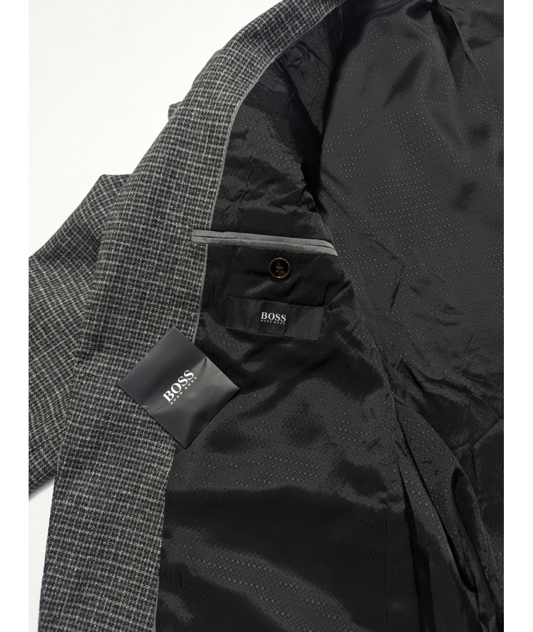 HUGO BOSS Серый шерстяной пиджак, фото 2
