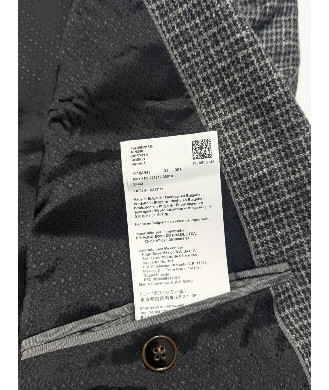 HUGO BOSS Серый шерстяной пиджак, фото 7