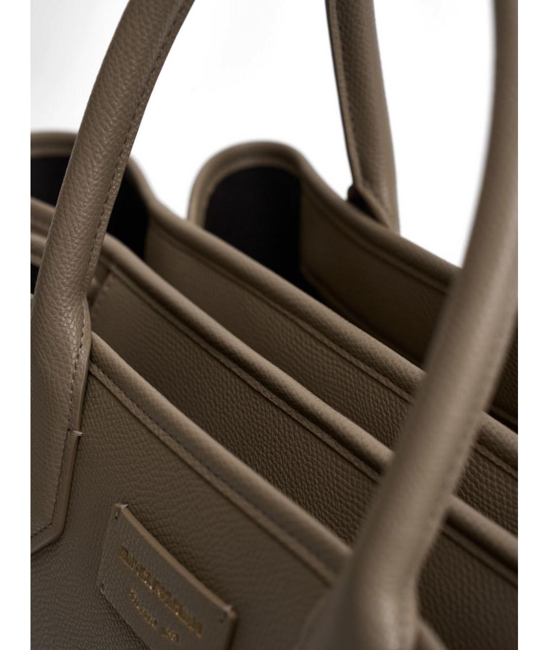 EMPORIO ARMANI Серая сумка тоут из искусственной кожи, фото 3