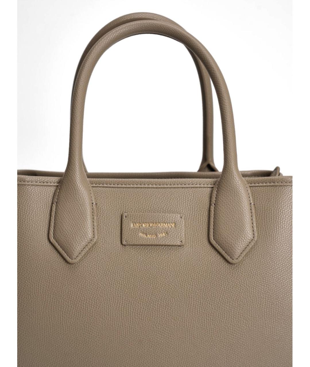 EMPORIO ARMANI Серая сумка тоут из искусственной кожи, фото 5