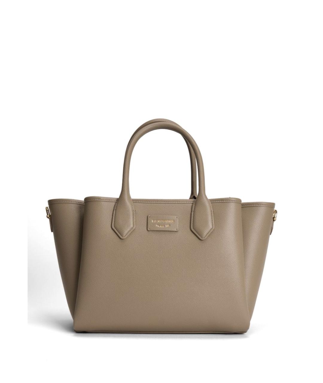 EMPORIO ARMANI Серая сумка тоут из искусственной кожи, фото 1