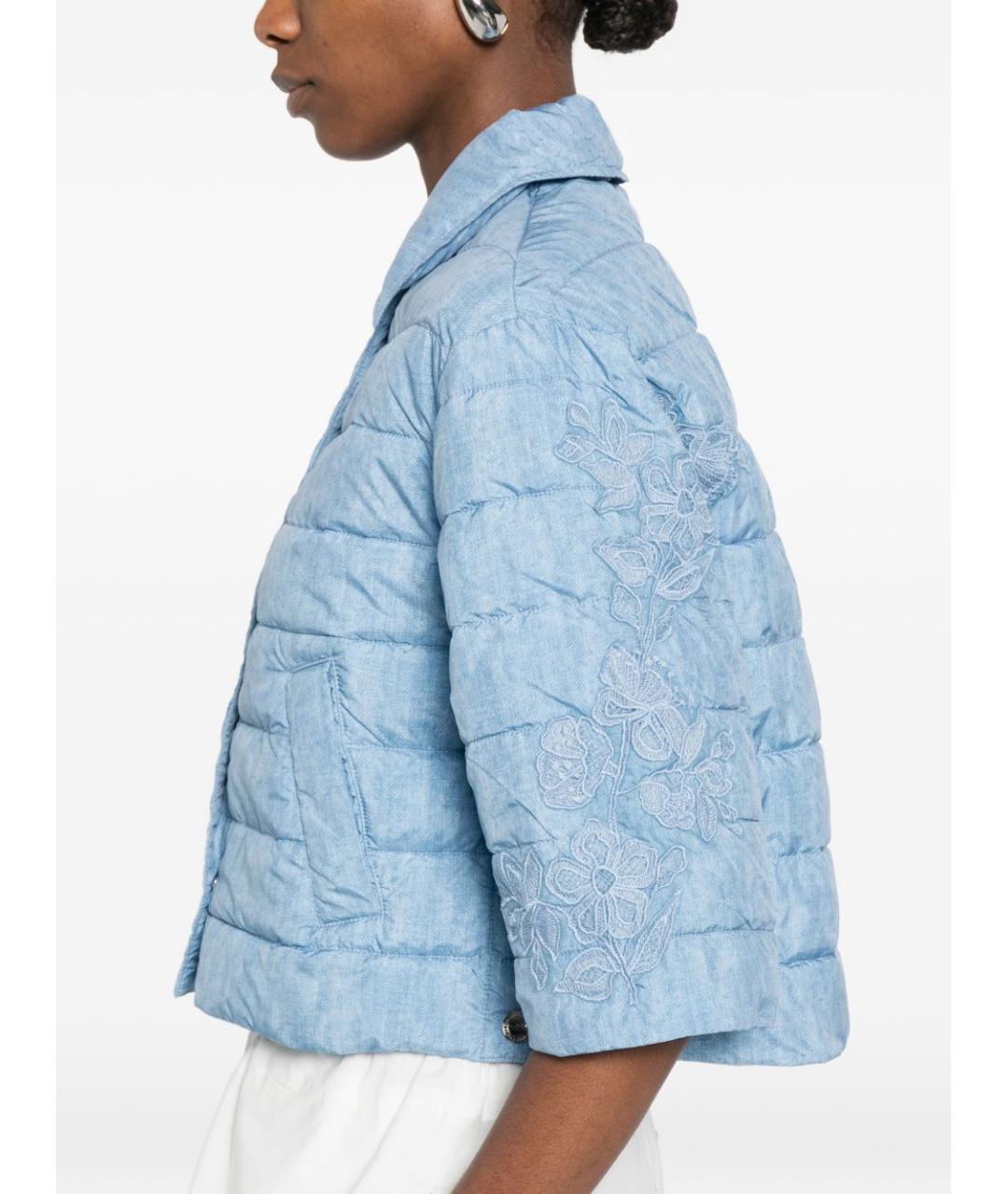 ERMANNO FIRENZE Голубая хлопковая куртка, фото 2