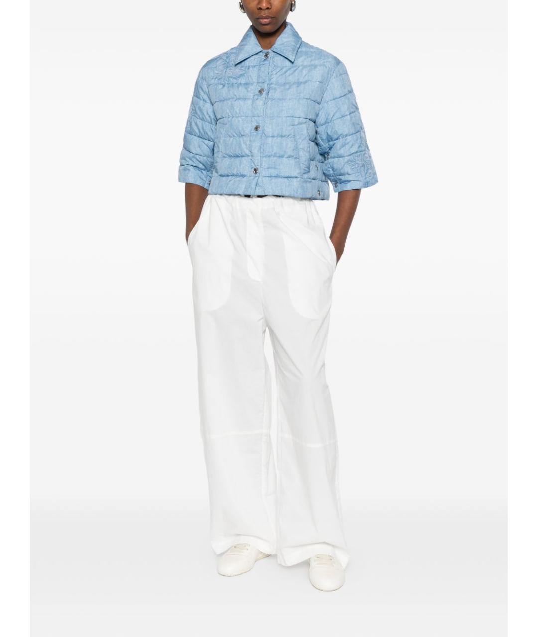 ERMANNO FIRENZE Голубая хлопковая куртка, фото 5