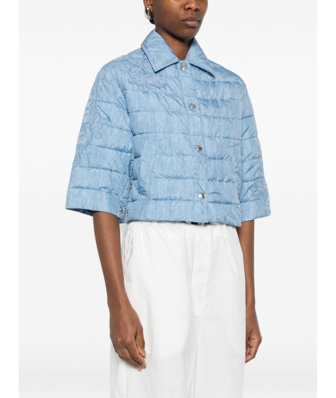 ERMANNO FIRENZE Голубая хлопковая куртка, фото 4