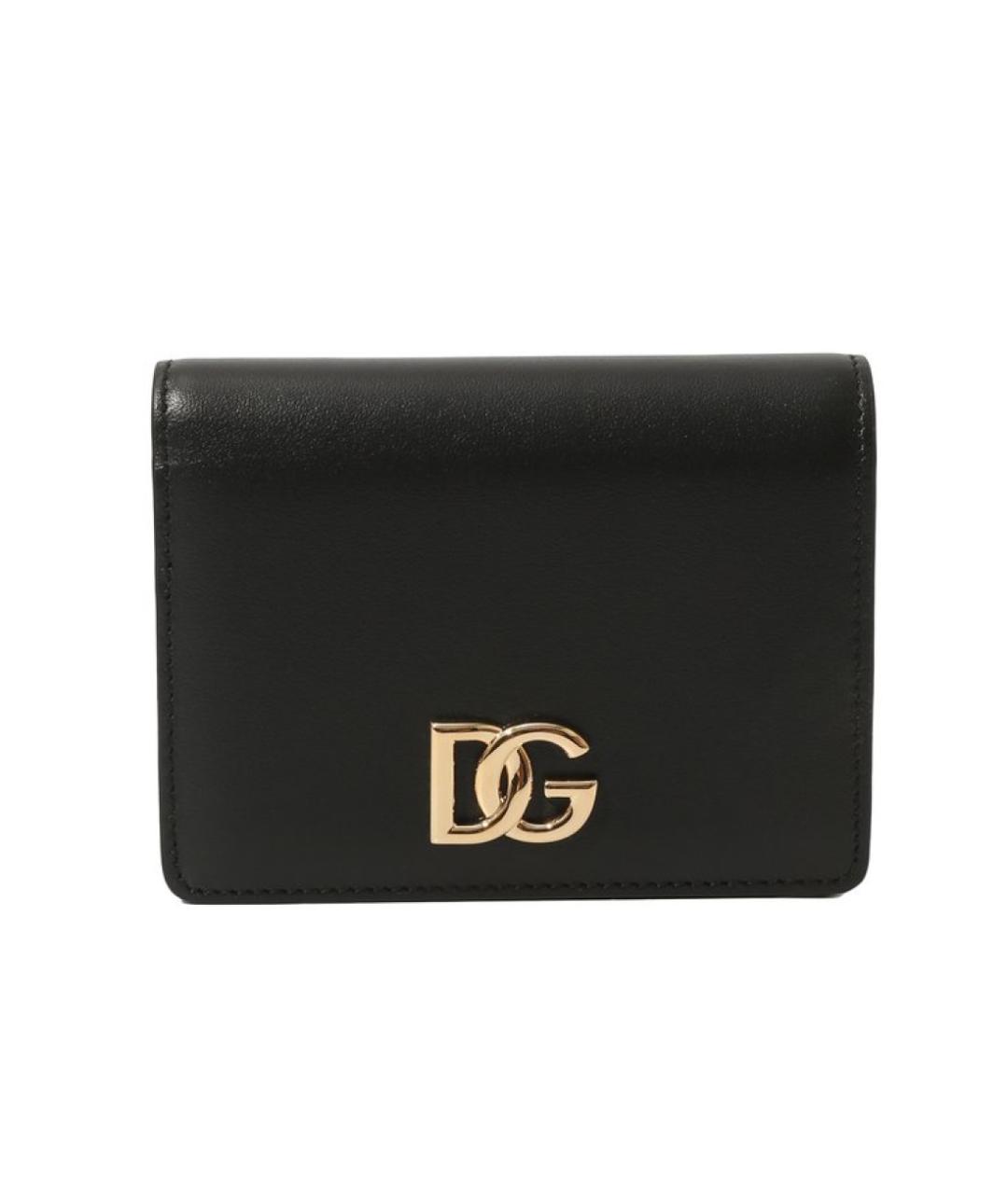 DOLCE&GABBANA Черный кожаный кошелек, фото 1
