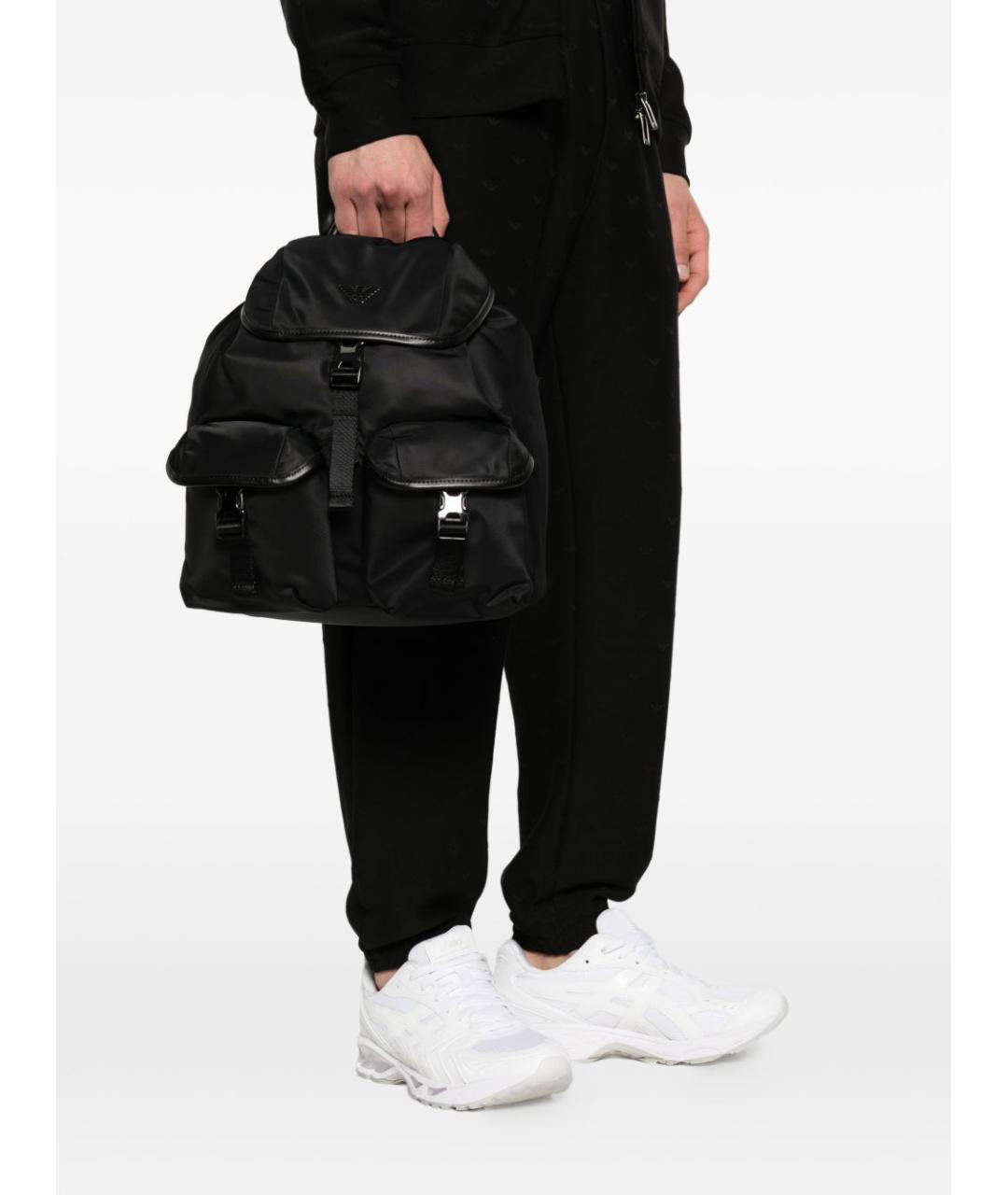 EMPORIO ARMANI Черный тканевый рюкзак, фото 4