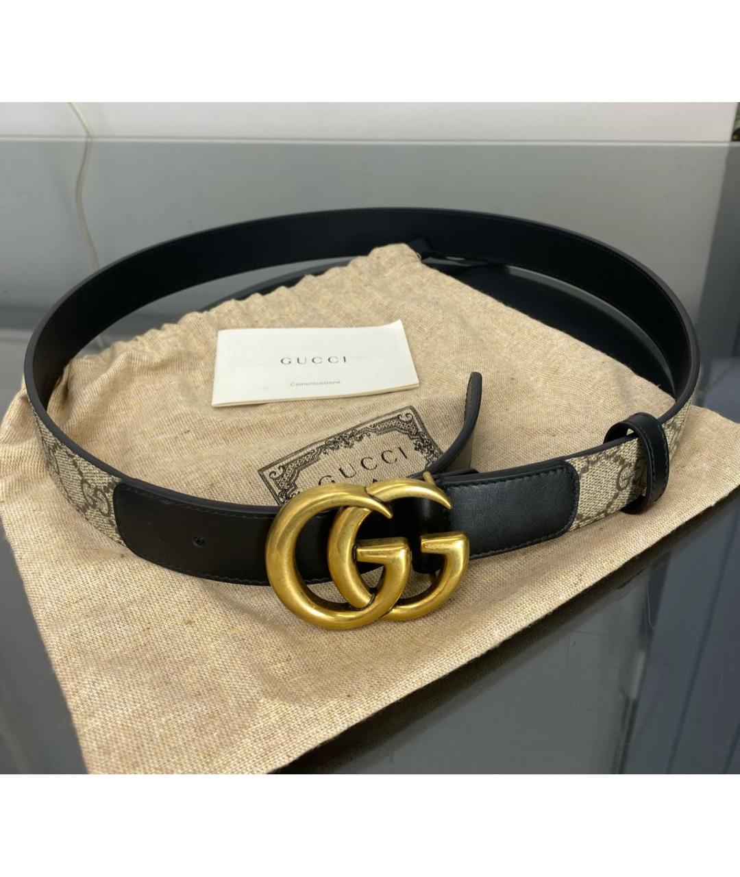 GUCCI Бежевый кожаный ремень, фото 7