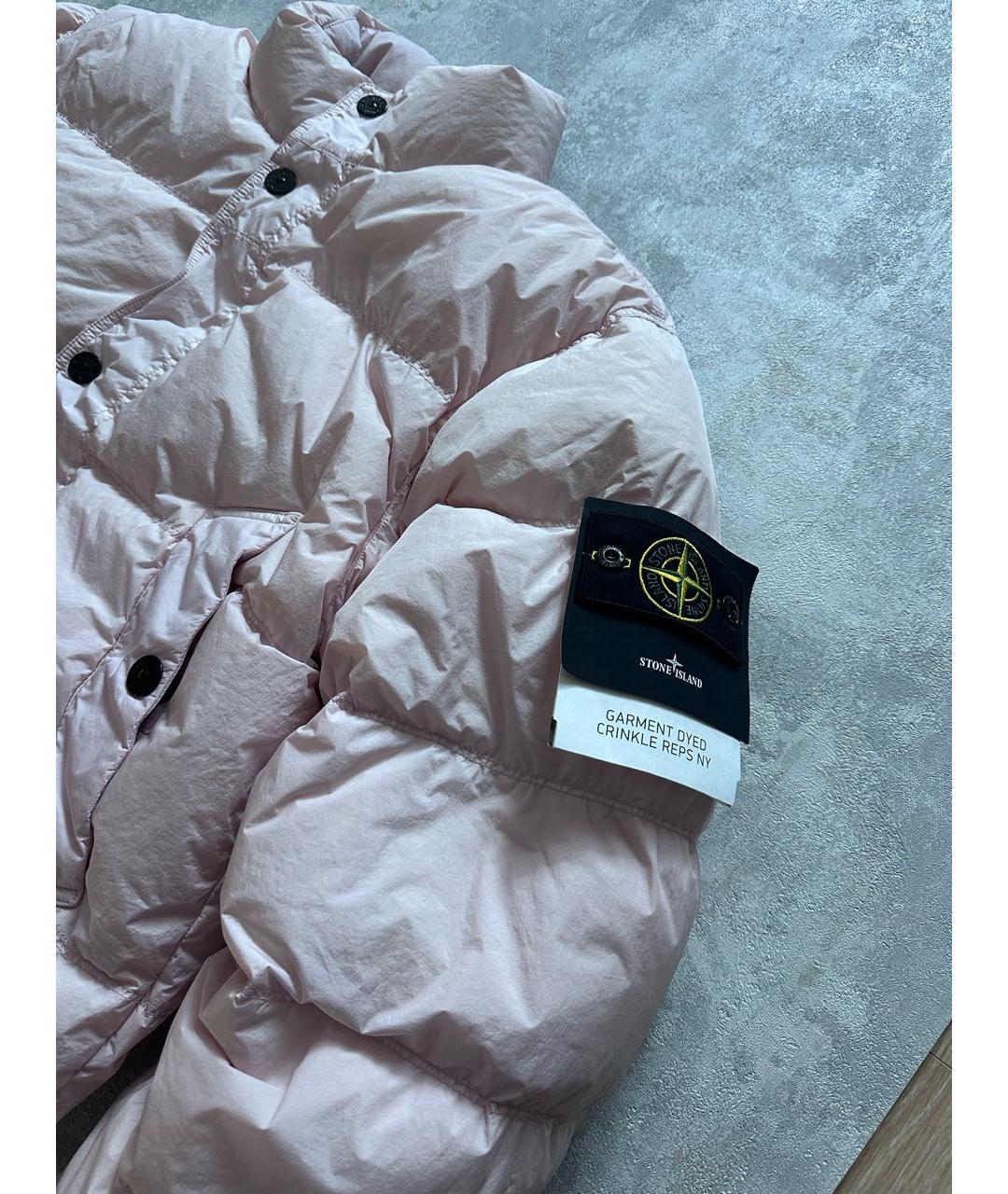 STONE ISLAND Розовый полиамидовый пуховик, фото 2