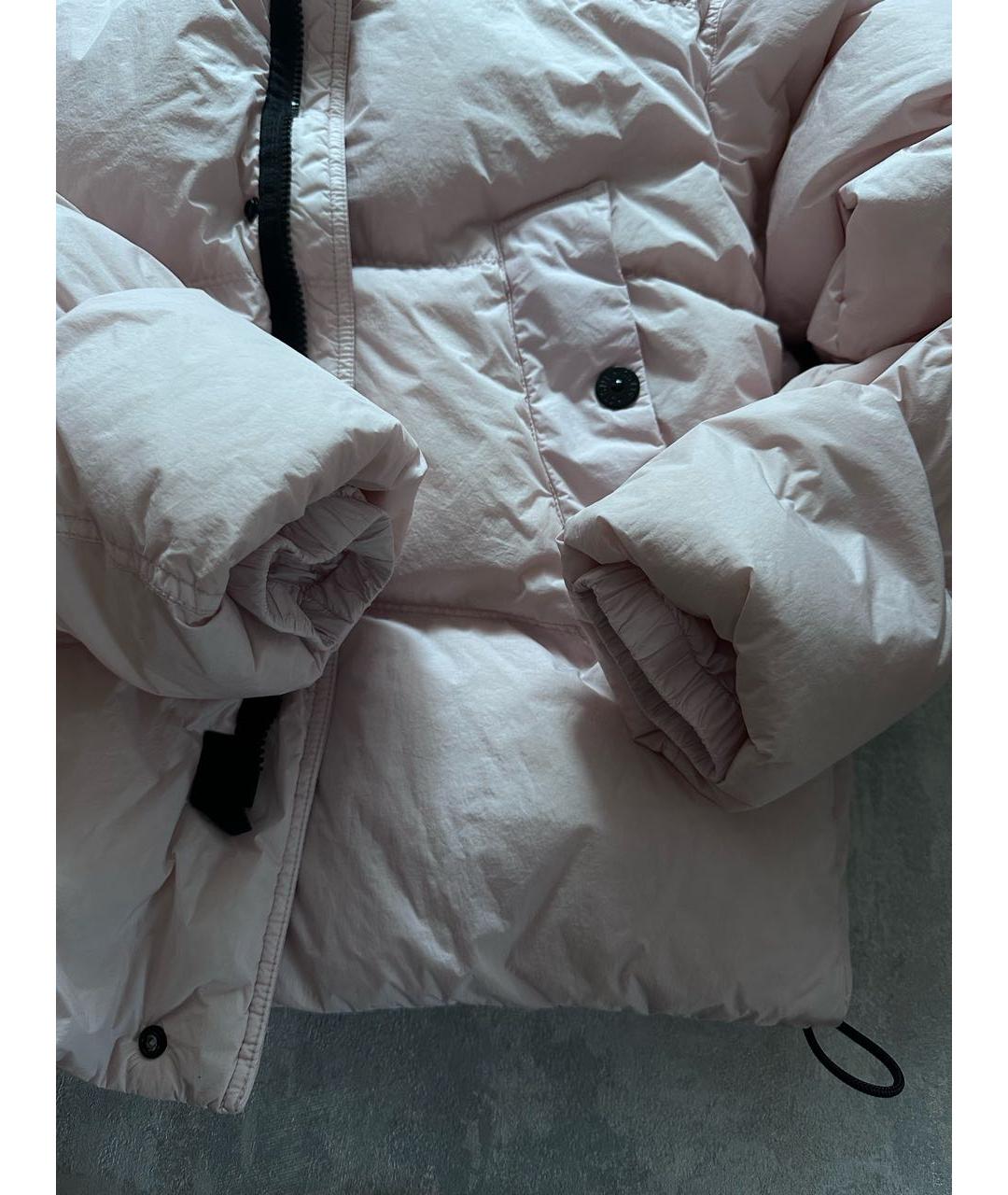 STONE ISLAND Розовый полиамидовый пуховик, фото 8
