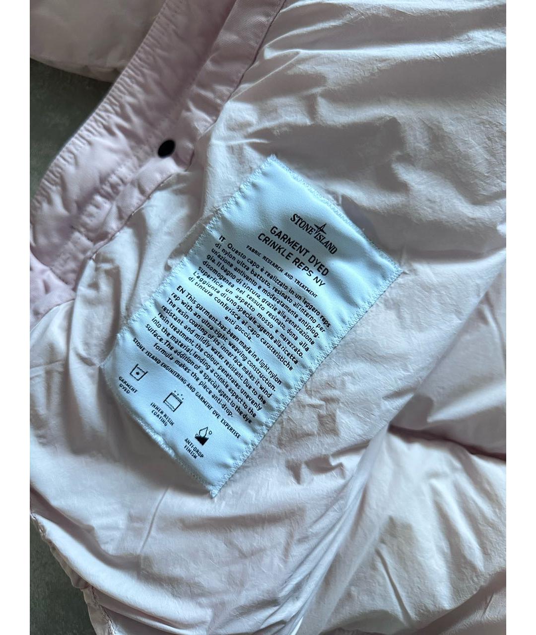 STONE ISLAND Розовый полиамидовый пуховик, фото 4