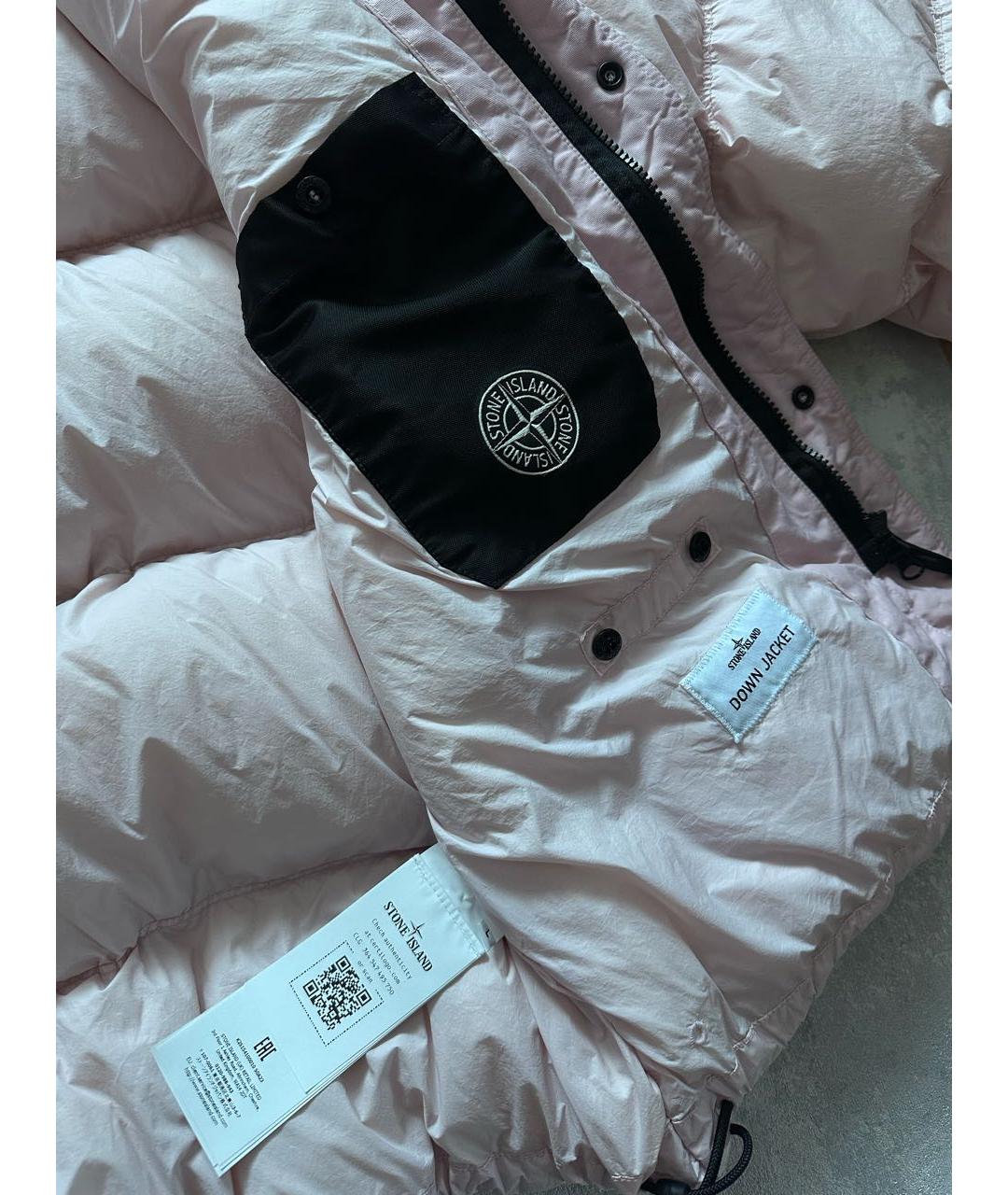 STONE ISLAND Розовый полиамидовый пуховик, фото 6