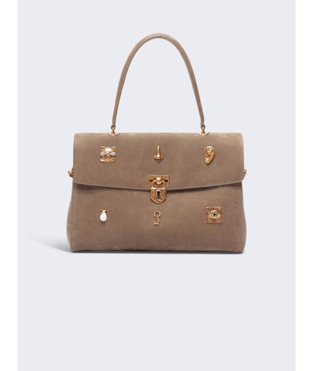 SCHIAPARELLI Бежевая замшевая сумка через плечо, фото 3