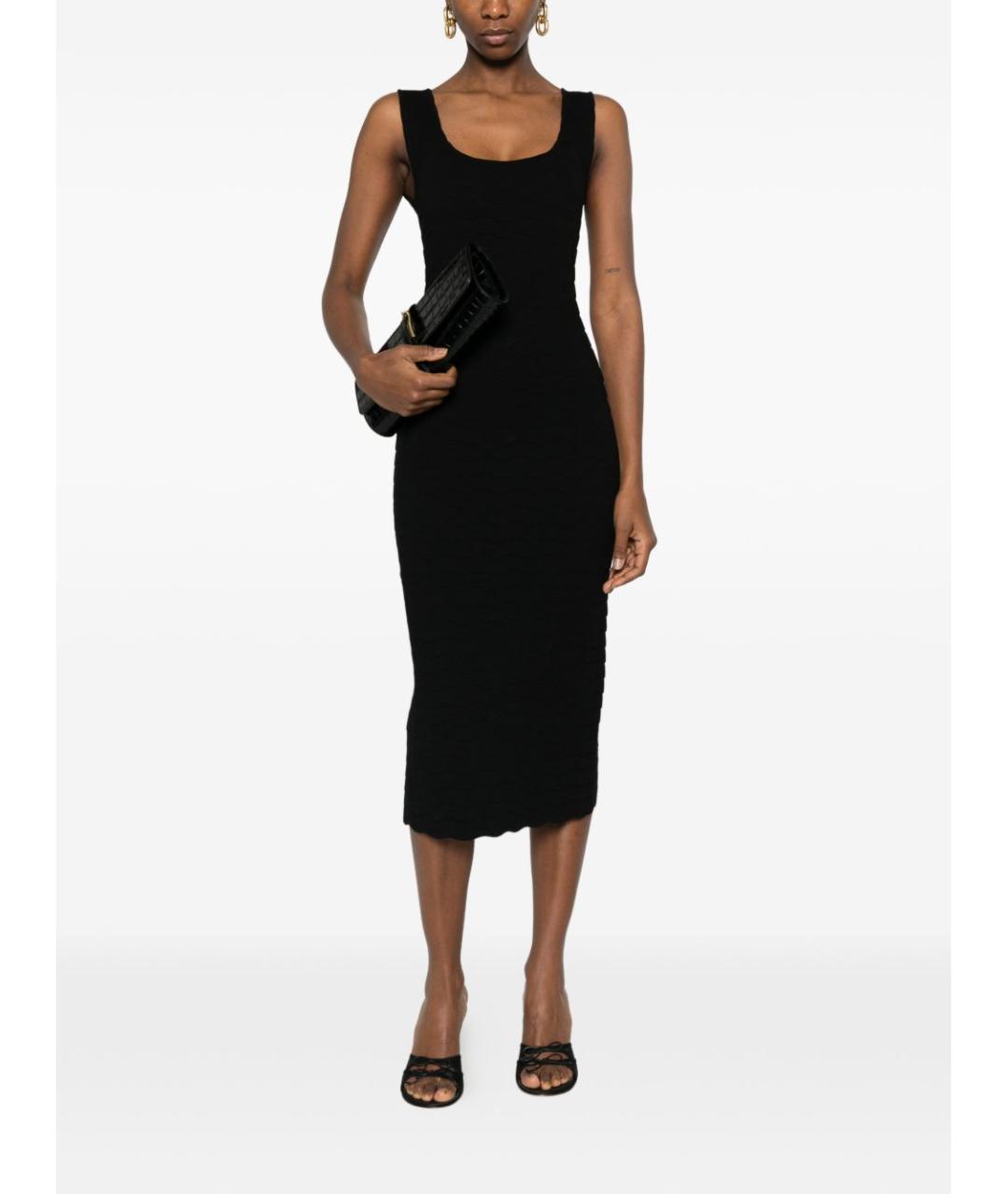 EMPORIO ARMANI Черное вискозное повседневное платье, фото 2