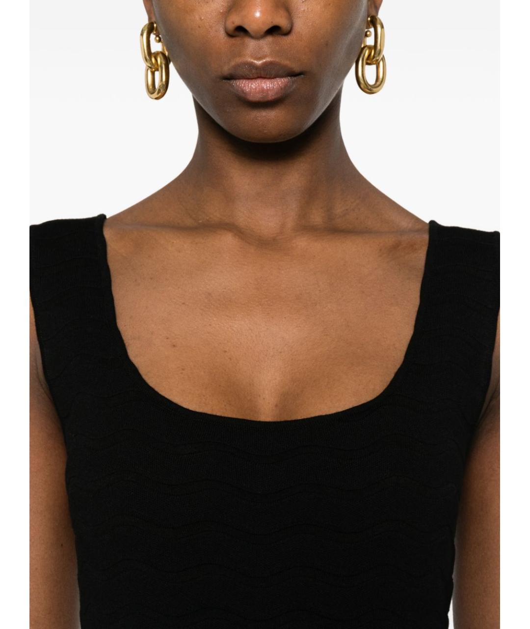 EMPORIO ARMANI Черное вискозное повседневное платье, фото 5