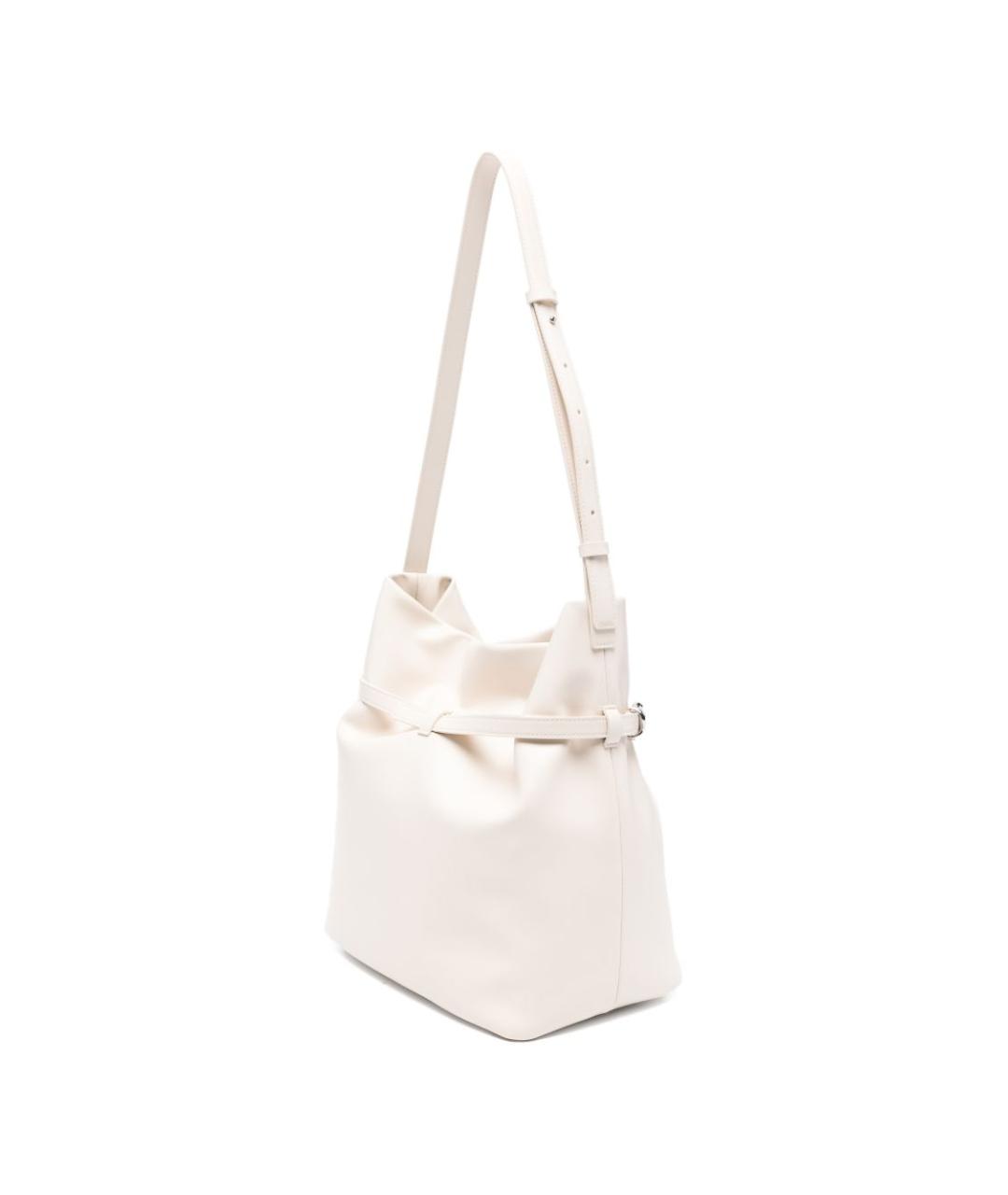 EMPORIO ARMANI Белая кожаная сумка через плечо, фото 2