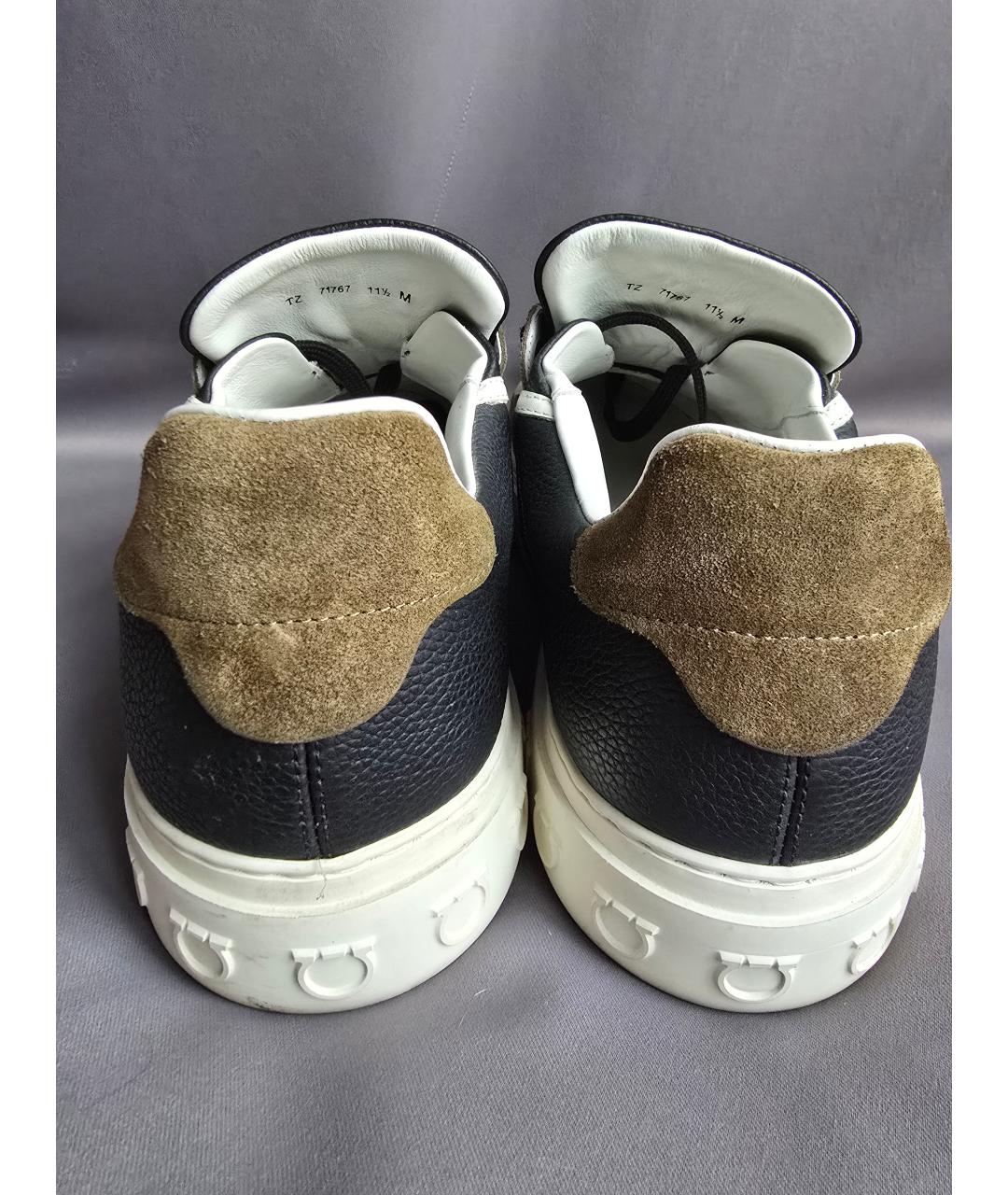 FERRAGAMO Хаки замшевые низкие кроссовки / кеды, фото 3