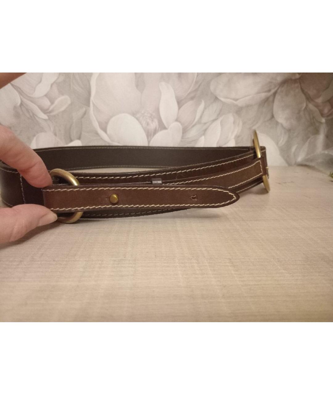 DOLCE&GABBANA Коричневый кожаный ремень, фото 5