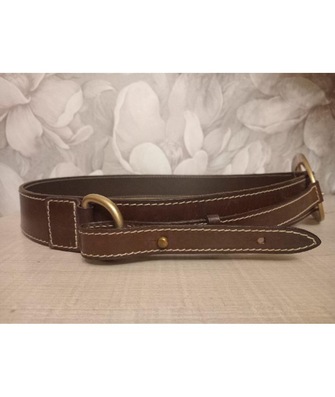 DOLCE&GABBANA Коричневый кожаный ремень, фото 4