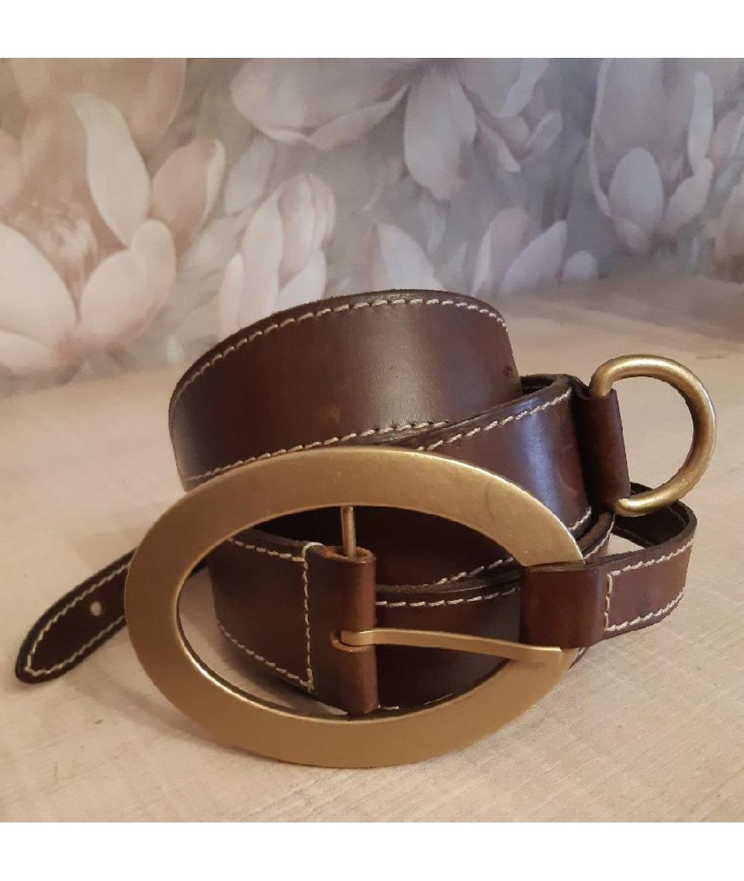 DOLCE&GABBANA Коричневый кожаный ремень, фото 7