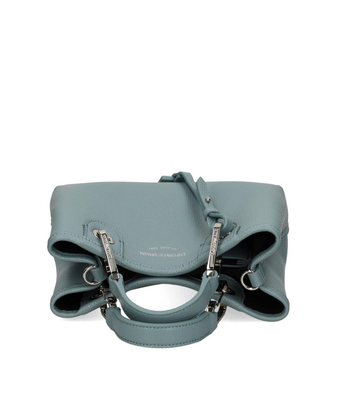 EMPORIO ARMANI Голубая сумка тоут из искусственной кожи, фото 2