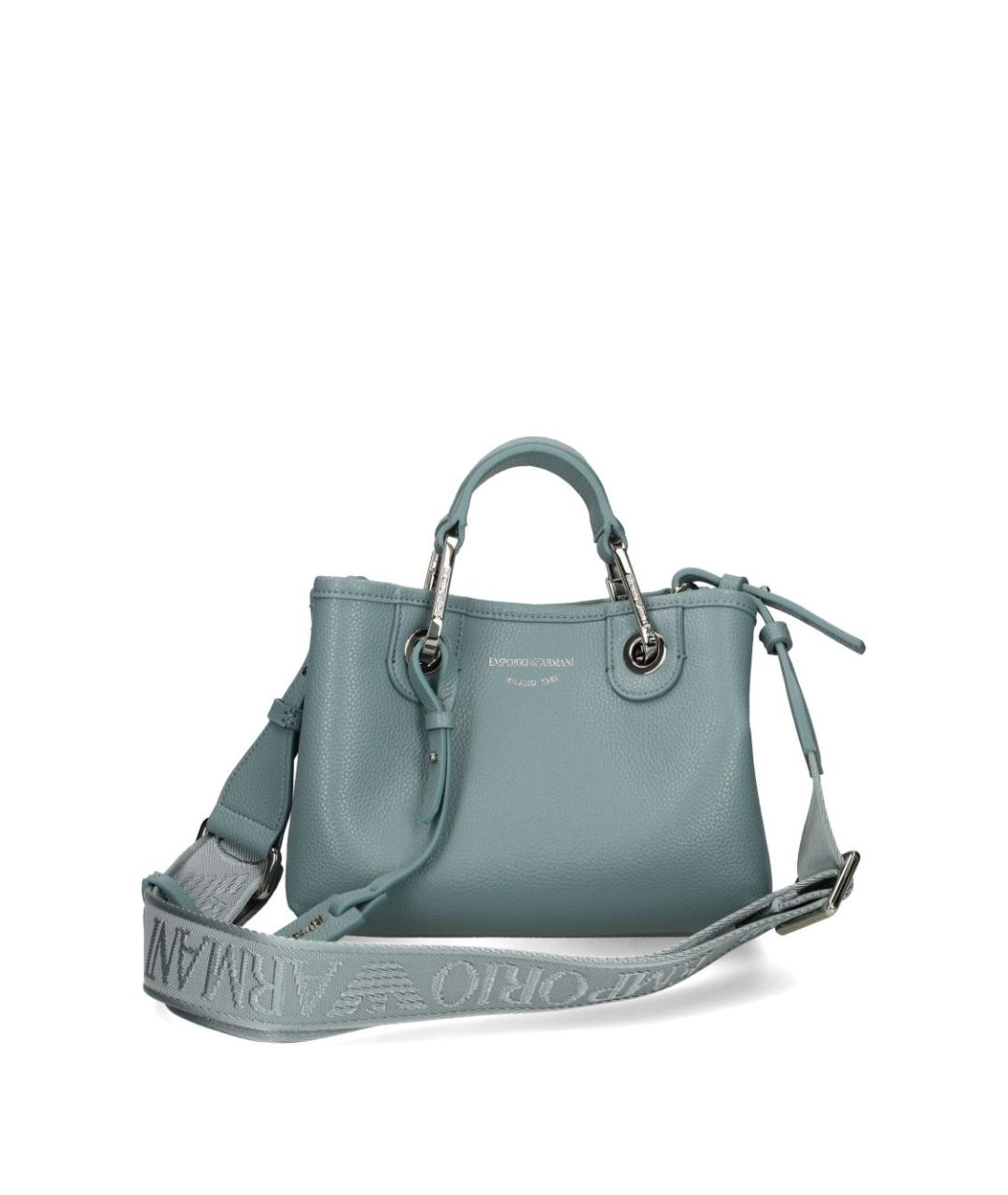 EMPORIO ARMANI Голубая сумка тоут из искусственной кожи, фото 5