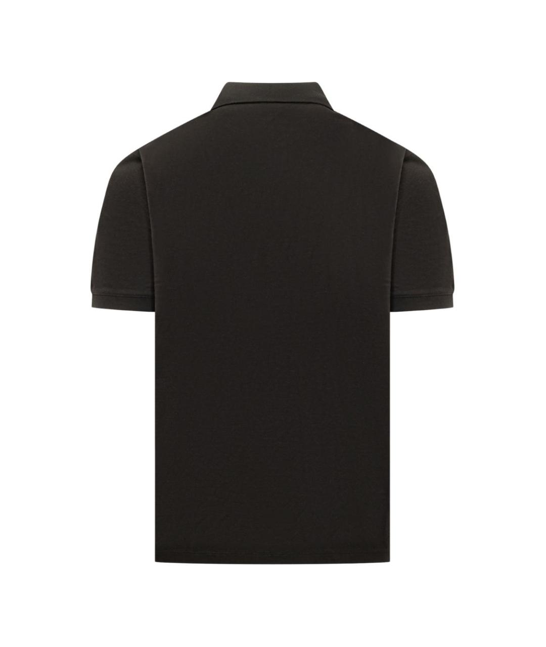 EMPORIO ARMANI Черное хлопковое поло с коротким рукавом, фото 2