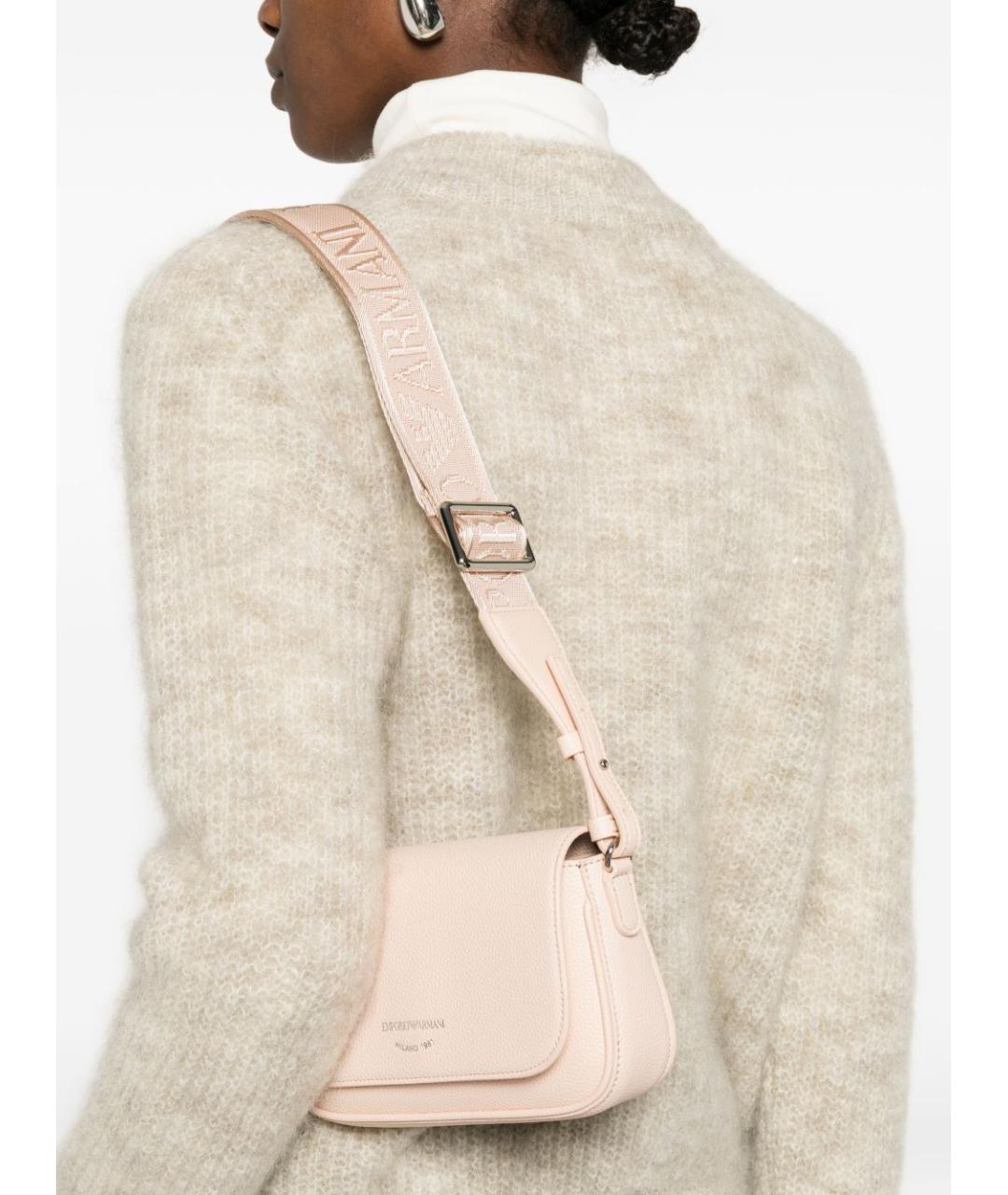 EMPORIO ARMANI Розовая сумка через плечо из искусственной кожи, фото 3