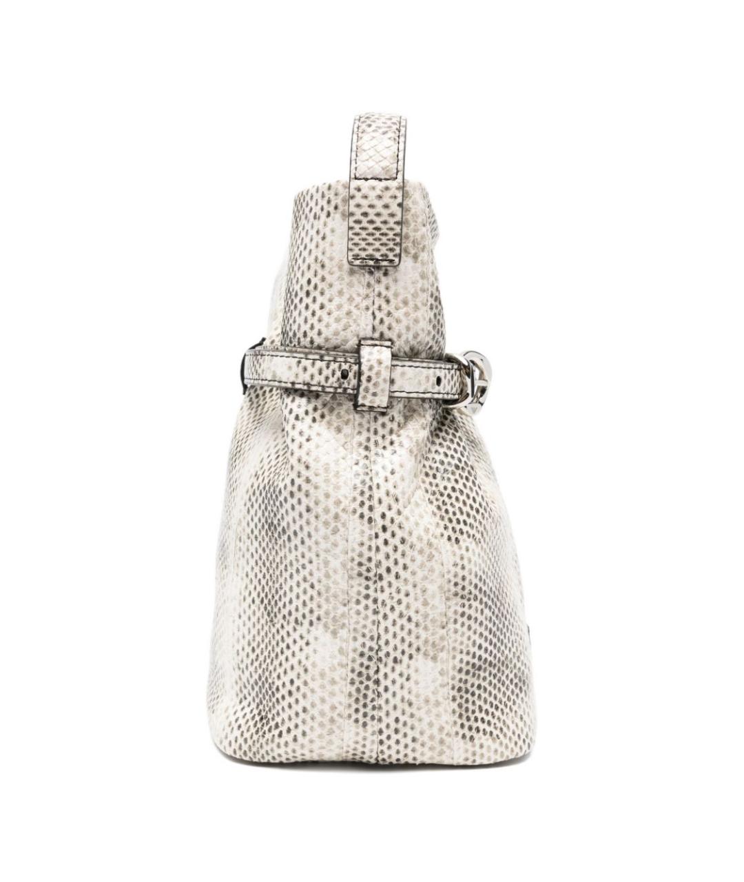 EMPORIO ARMANI Серая кожаная сумка через плечо, фото 5