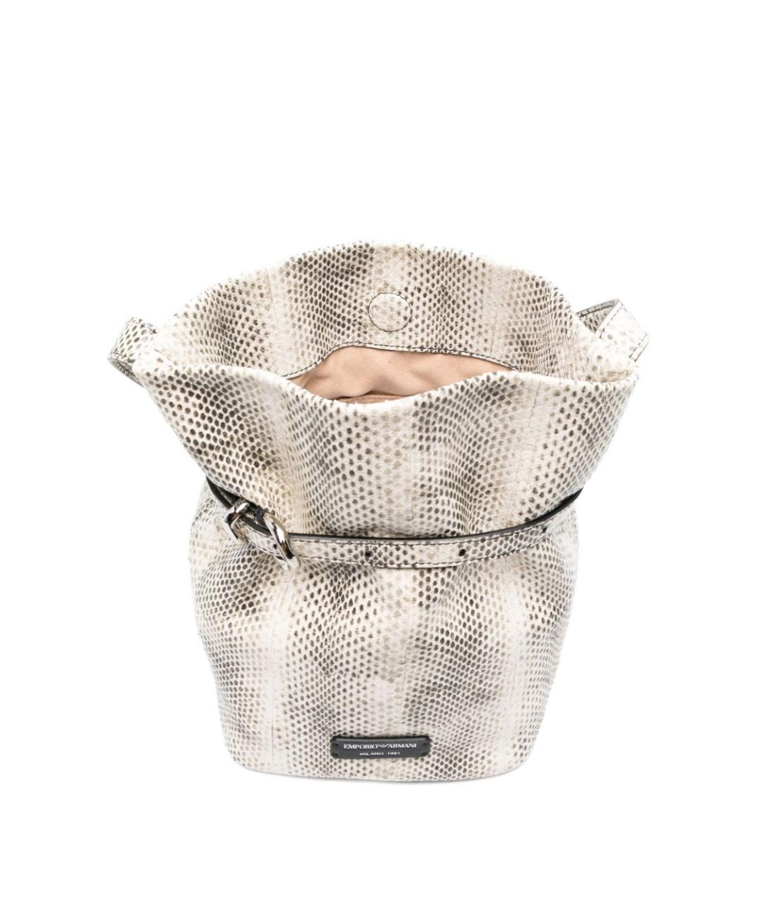 EMPORIO ARMANI Серая кожаная сумка через плечо, фото 4