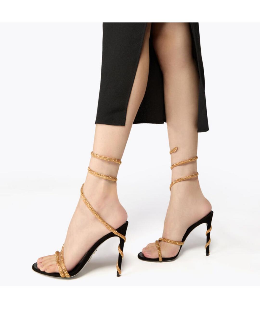 RENE CAOVILLA Черные босоножки, фото 4