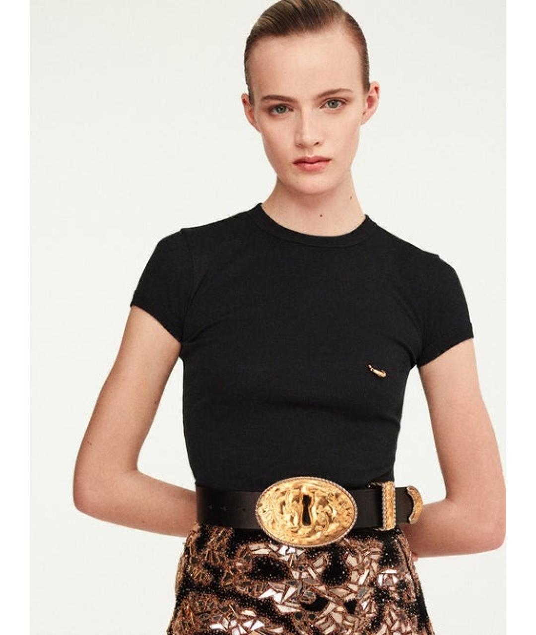 SCHIAPARELLI Черный кожаный ремень, фото 2