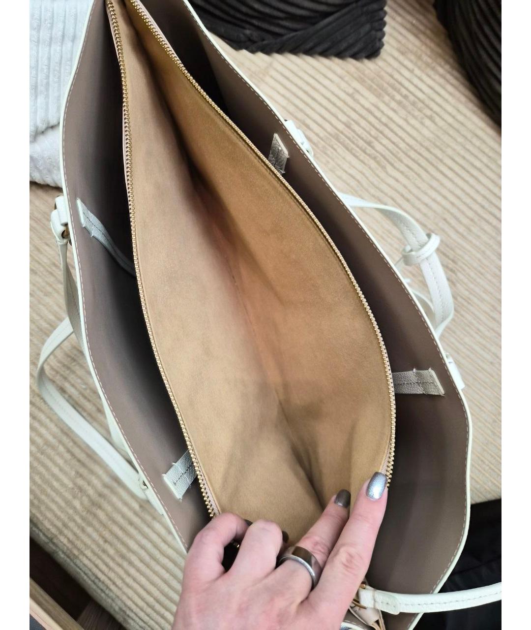 PINKO Белая кожаная сумка тоут, фото 7