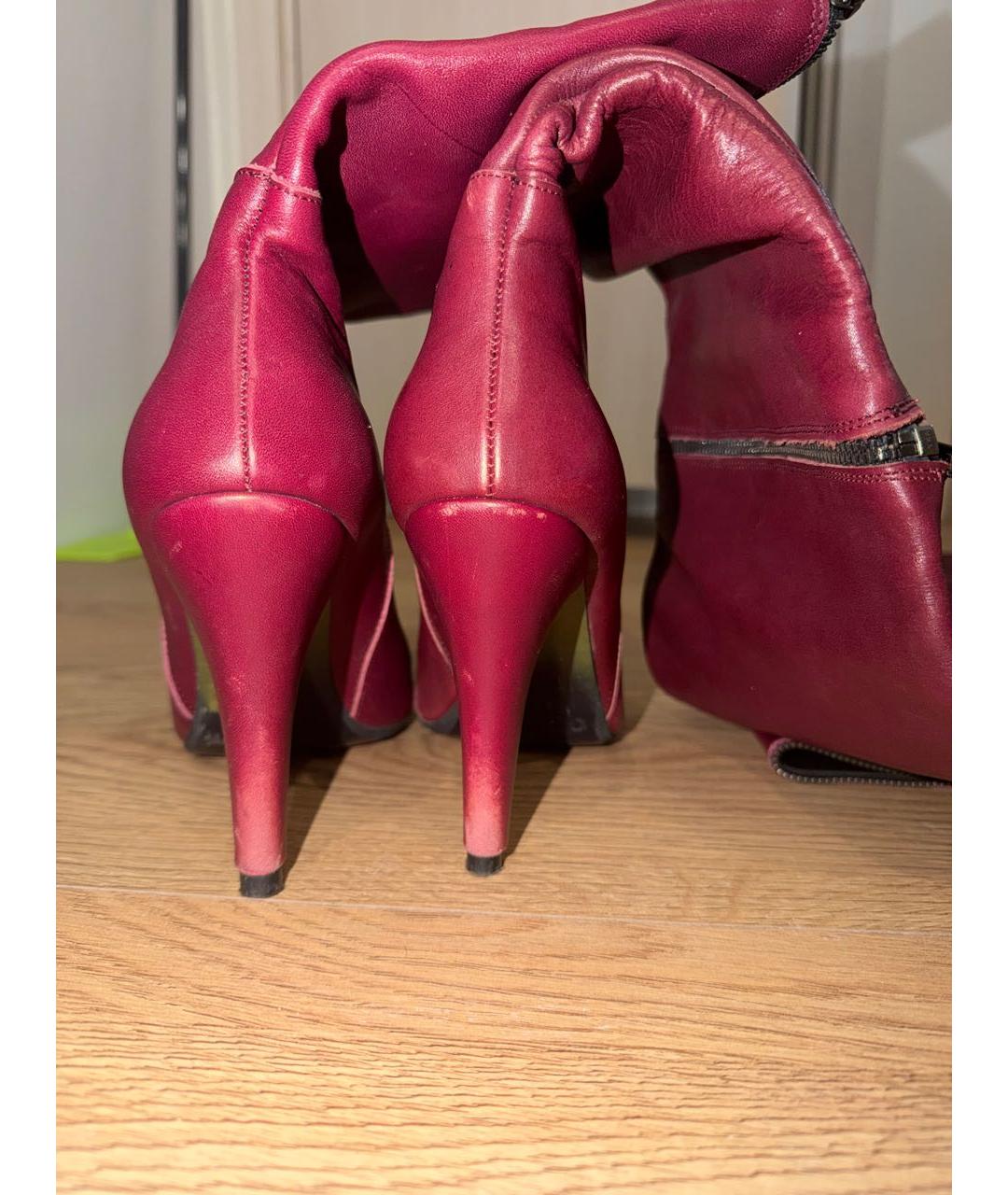 ALEXANDER ARUTYUNOV Бордовые кожаные ботфорты, фото 4