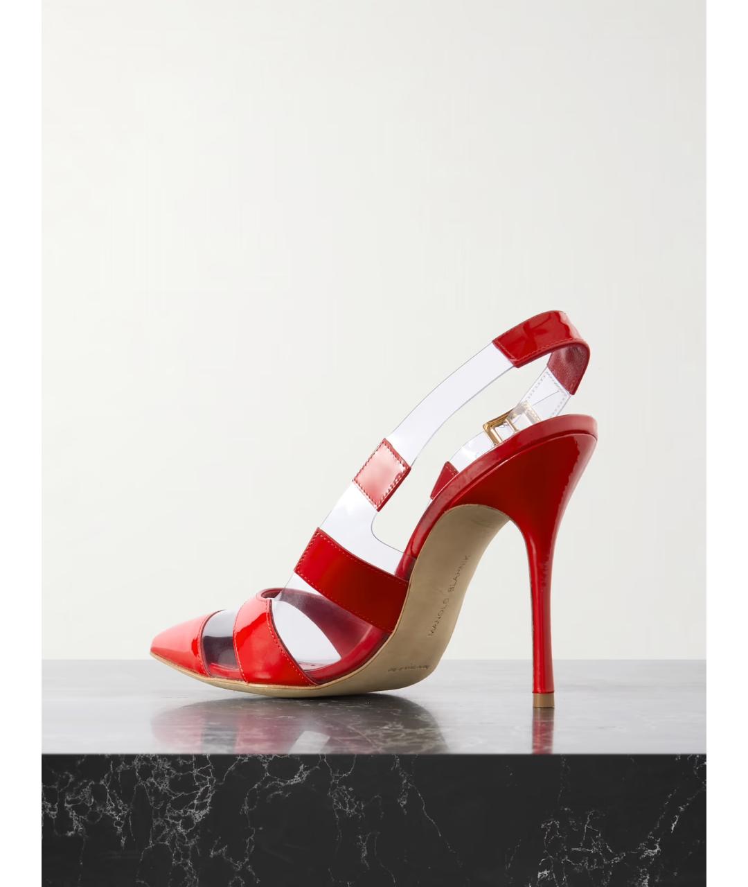 MANOLO BLAHNIK Красные туфли из лакированной кожи, фото 3