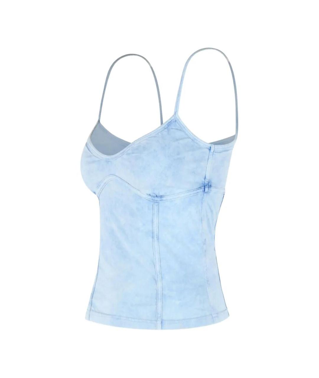 DIESEL Голубая хлопковая майка, фото 2