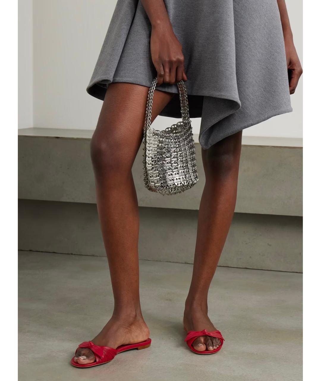 MANOLO BLAHNIK Красные кожаные шлепанцы, фото 2