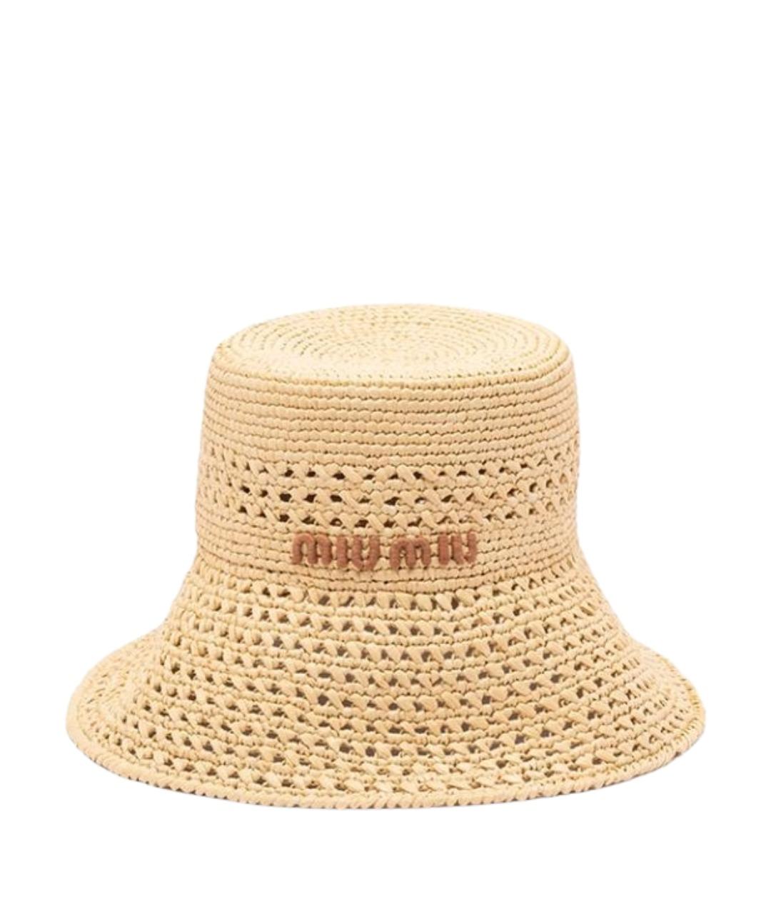 MIU MIU Бежевая шляпа, фото 1