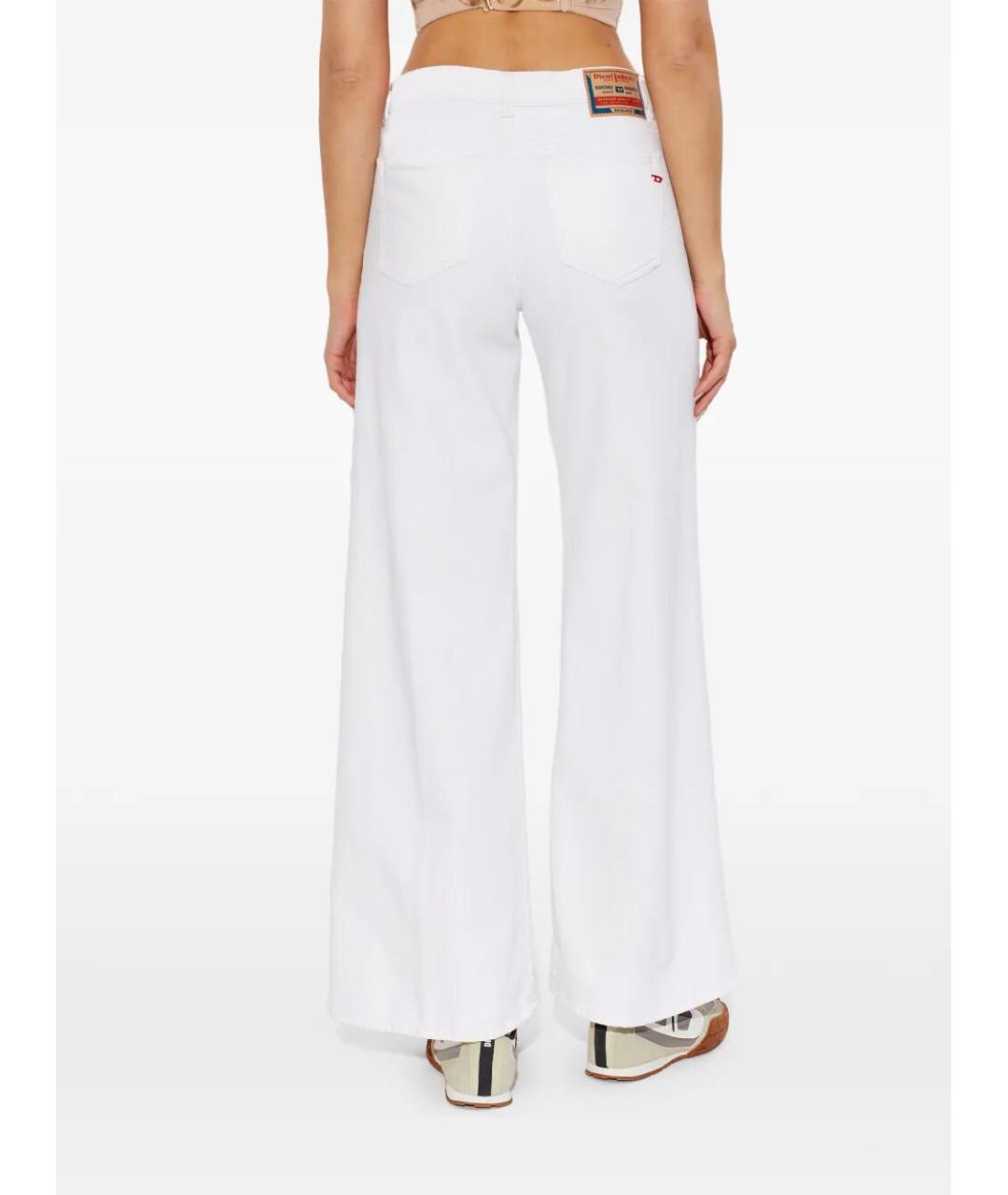 DIESEL Белые хлопковые прямые джинсы, фото 5